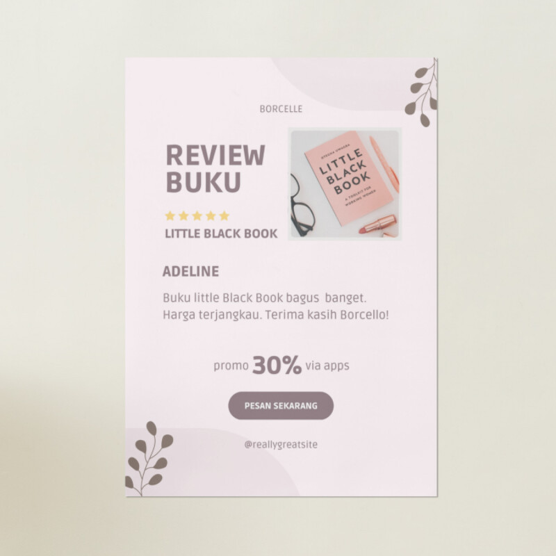 Pink Abstrak Review Buku Poster
