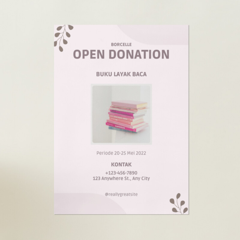 Pink Abstrak Donasi Buku Poster